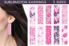Pink Leopard Bar Earrings | Skull Bar Earrings Product Image 1