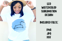 Leo Watercolor Zodiac Sign Sublimation Design Product Image 1