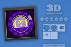 Leo Zodiac 3D Shadow Box Layered Papercut Product Image 3