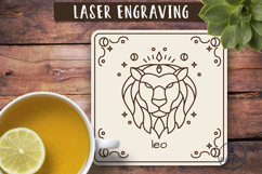 Leo Zodiac coasters laser engraving Laser glowforge