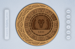 Leo Zodiac Layered Laser Cut Product Image 3