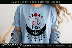LEO Zodiac Sign SVG for CRICUT Celestial Moon T-shirt Mug Product Image 3