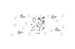 leo zodiac star sign libbey beer can glass full wrap svg presized template for 16oz and 20oz glass for Cricut Silhouette and sublimation