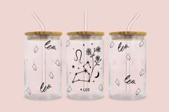 leo zodiac star sign libbey beer can glass full wrap svg presized template for 16oz and 20oz glass for Cricut Silhouette and sublimation