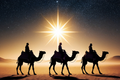 Three Kings Day, camels in desert, star of Bethlehem Product Image 1