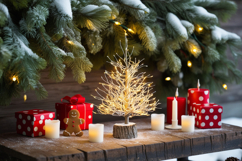 A cozy Christmas table with candles, gingerbread cookies, Product Image 1