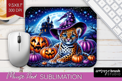 Leopard Halloween Mouse Pad Sublimation Cute Animal Mousepad Product Image 1