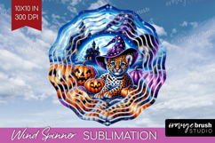 Leopard Halloween Wind Spinner Sublimation PNG Cute Animal Product Image 1
