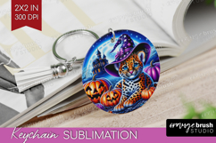 Leopard Halloween Keychain PNG Cute Animal Keychain Product Image 1