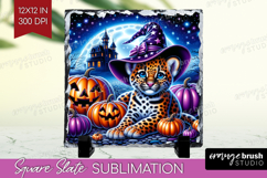 Leopard Halloween Slate PNG Cute Animal Square Slate Product Image 1