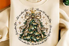 Leopard Bow Christmas Tree Christian PNG Product Image 2