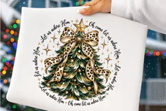 Leopard Bow Christmas Tree Christian PNG Product Image 3
