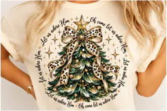 Leopard Bow Christmas Tree Christian PNG Product Image 4