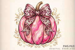 Leopard Bow Girly Autumn Pumpkin Png Product Image 1