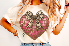 Heart Leopard Coquette Bow PNG, Valentine's Day PNG, Xoxo Product Image 2
