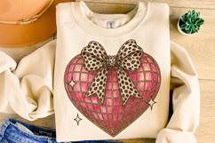 Heart Leopard Coquette Bow PNG, Valentine's Day PNG, Xoxo Product Image 1