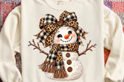 Leopard Buffalo Plaid Snowman Rustic Christmas Holiday PNG Product Image 4