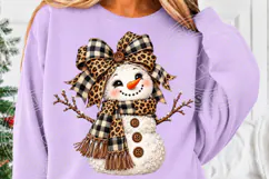 Leopard Buffalo Plaid Snowman Rustic Christmas Holiday PNG Product Image 5