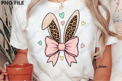 Leopard Bunny Ears with Pink Bow PNG Product Image 2