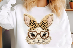 Leopard Bunny Faux Yarn PNG, Easter Png Product Image 3