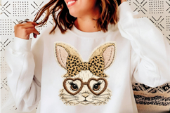 Leopard Bunny Faux Yarn PNG, Easter Png Product Image 4