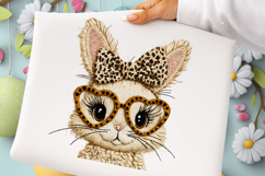 Leopard Bunny Faux Yarn PNG, Easter Png Product Image 1