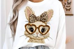 Leopard Bunny Faux Yarn PNG, Easter Png Product Image 2