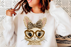 Leopard Bunny Faux Yarn PNG, Easter Png Product Image 4