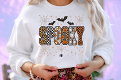 Leopard Checkered Spooky Bling Sublimation PNG Product Image 2