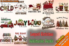 Leopard christmas bundle PNG, santa claus,sublimation design Product Image 1