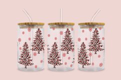 leopard christmas tree libbey beer can glass full wrap svg presized template for 16oz and 20oz glass for Cricut Silhouette and sublimation