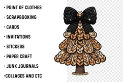 Leopard Christmas Tree Png, Faux Yarn, Embroidery Png Product Image 3