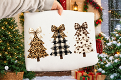 Leopard Christmas Tree PNG,Western Cowgirl Holiday PNG Product Image 1