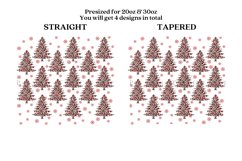 leopard christmas tree skinny tumbler sublimation wrap with high resolution 300 DPI and transparant background perfect for 20oz and 30oz skinny tumbler