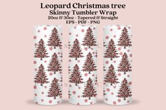 leopard christmas tree skinny tumbler sublimation wrap with high resolution 300 DPI and transparant background perfect for 20oz and 30oz skinny tumbler