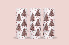 leopard christmas tree skinny tumbler sublimation wrap with high resolution 300 DPI and transparant background perfect for 20oz and 30oz skinny tumbler