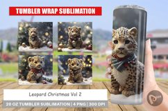 Tumbler Sublimation Leopard Christmas Product Image 1