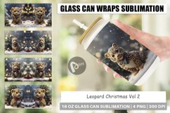 Glass Can Wraps Leopard Christmas Product Image 1