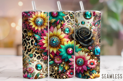Floral Tumbler Wrap, Flowers Tumbler Wrap, Sunflower Tumbler Product Image 1