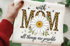 Leopard Daisy Mom Sublimation PNG Product Image 2