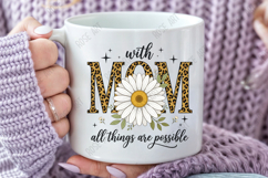 Leopard Daisy Mom Sublimation PNG Product Image 5