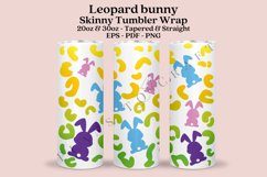 leopard easter bunny skinny tumbler sublimation design for 20oz and 30oz skinny tumbler sublimation wrap