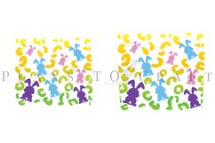 leopard easter bunny skinny tumbler sublimation design for 20oz and 30oz skinny tumbler sublimation wrap