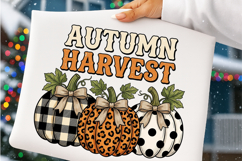 Leopard Fall Bow Pumpkin PNG Product Image 4