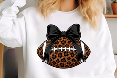 Leopard Football Bow Glitter PNG Product Image 3