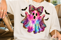 Leopard Ghost Bow PNG, Halloween Sublimation Design Product Image 2