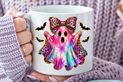 Leopard Ghost Bow PNG, Halloween Sublimation Design Product Image 4