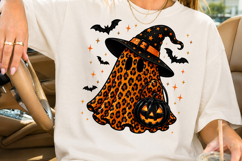 Leopard Ghost Witch Hat PNG, Halloween Sublimation Product Image 2