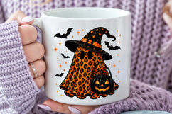 Leopard Ghost Witch Hat PNG, Halloween Sublimation Product Image 4