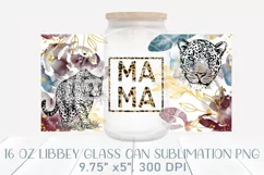 Leopard print glass can wrap, mama glass can sublimation Product Image 2